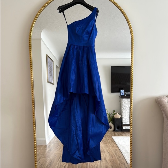 B Darlin Blue One Shoulder Dress - Picture 3 of 9
